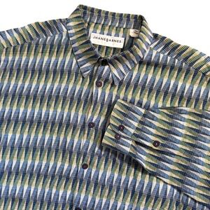 Vtg Jhane Barnes Made in Italy Diamond Geometric Pattern Shirt Men XXL Cotton